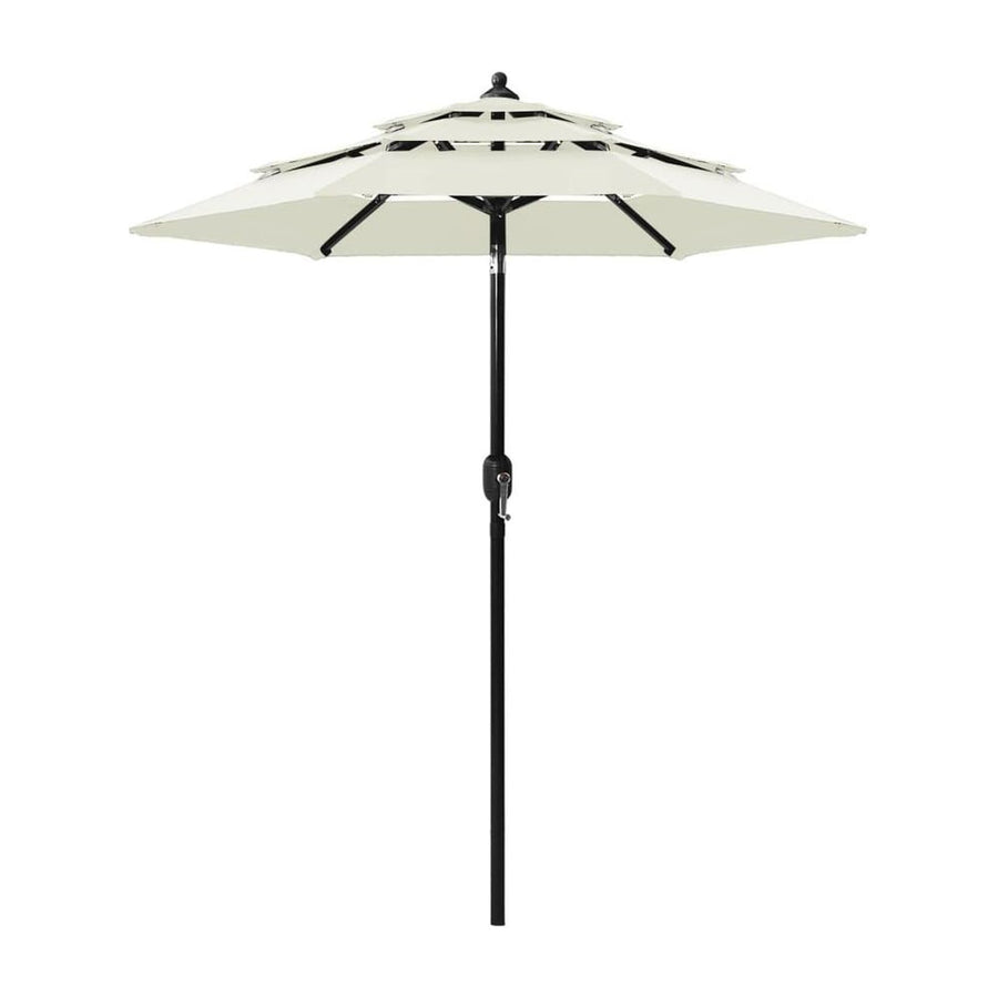 3-Tier Garden Parasol with Aluminium Pole Sand 2 m