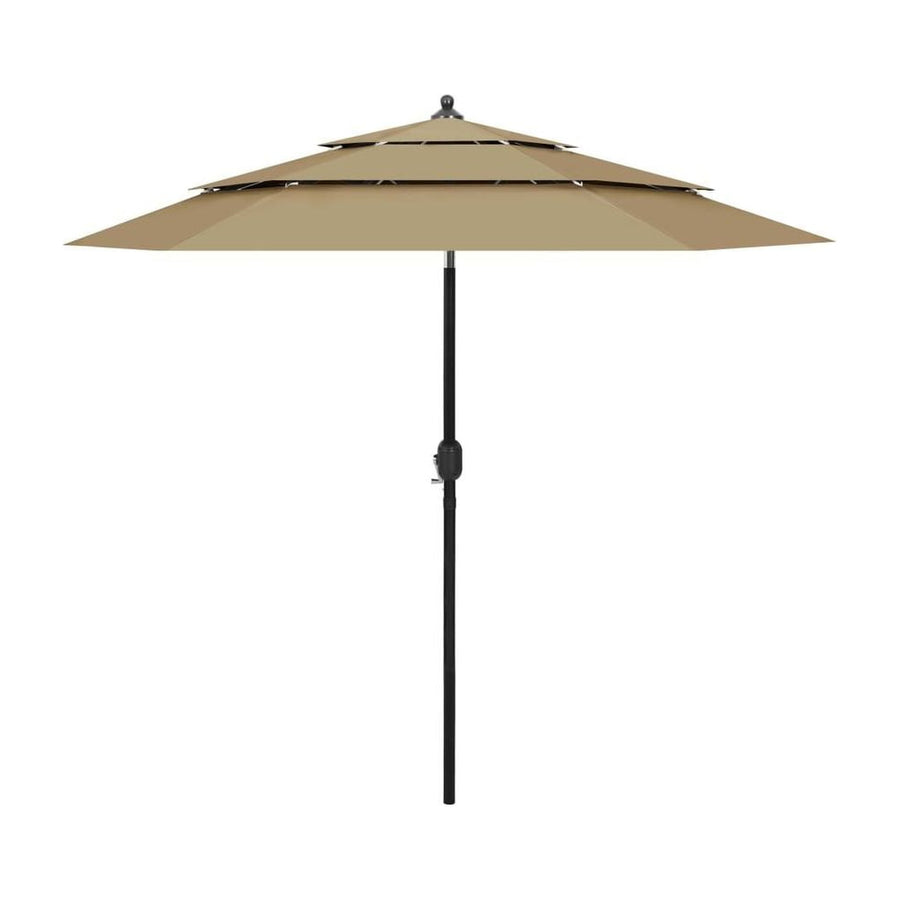 3-Tier Garden Parasol with Aluminium Pole Taupe 2,5 m