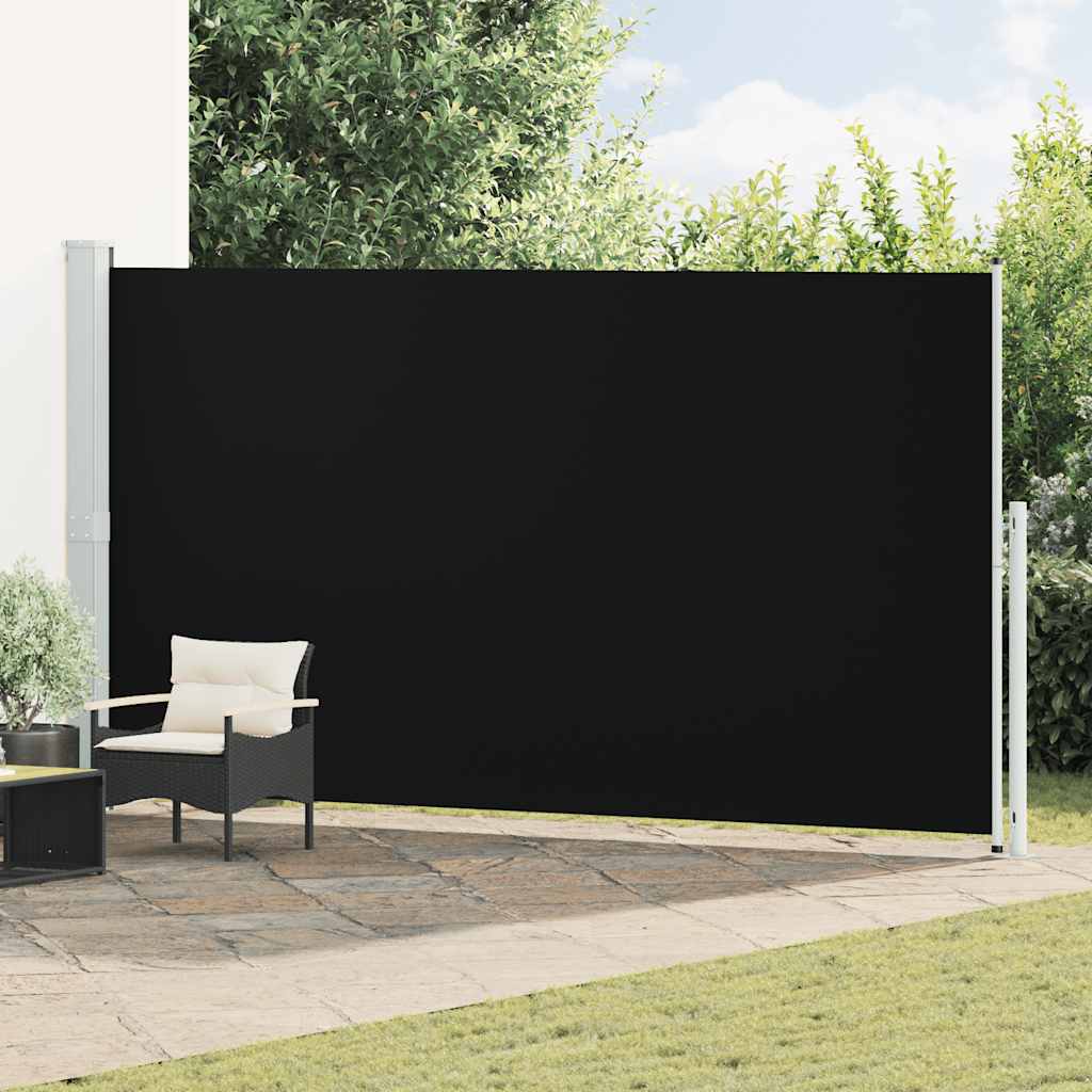 Patio Retractable Side Awning Black