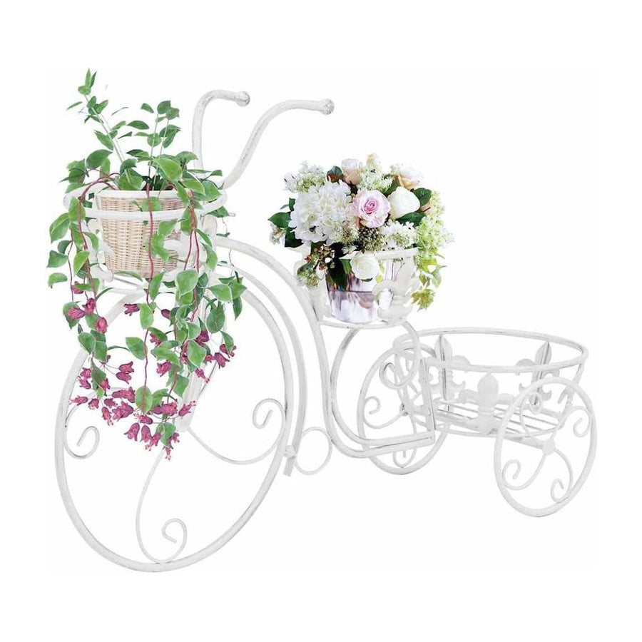 vidaXL Plant Stand Bicycle Shape Vintage Style Metal with three baskets for plants