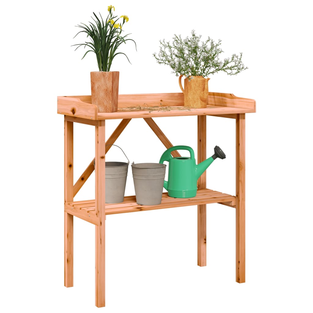 vidaXL Plant Table with Shelf Brown 78x38x82,5 cm Solid Wood Fir 1