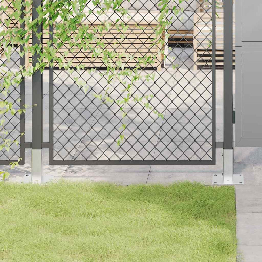 Post Bases Square 12 pcs Silver Galvanised Steel