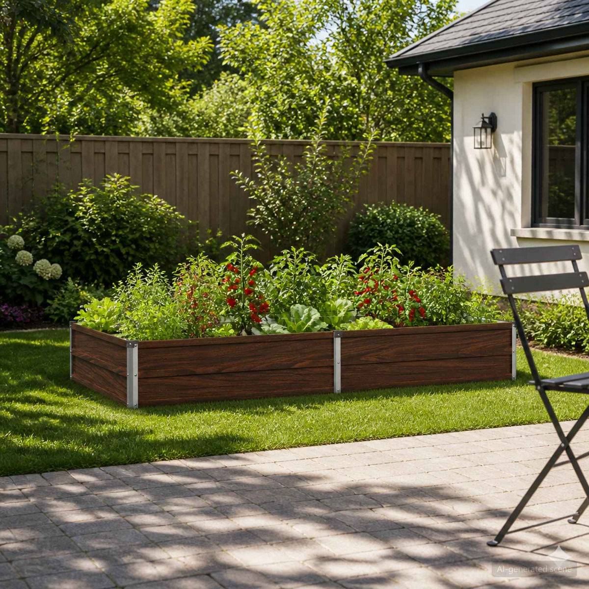 Raised Garden Bed Black Walnut Steel