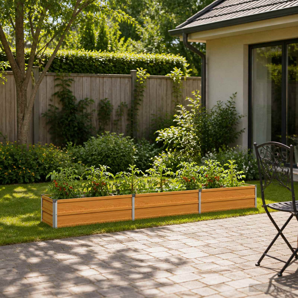 vidaXL Raised Garden Bed Wood Natural 240 x 40 x 24 cm 1
