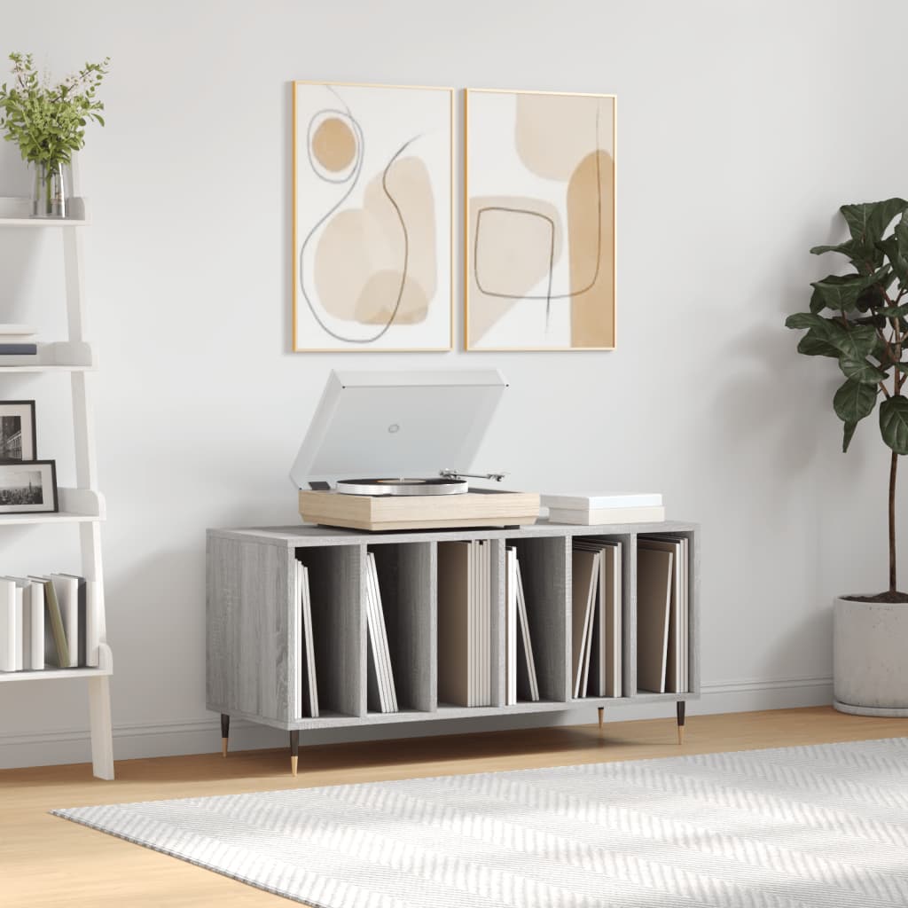 Record Cabinet Grey Sonoma Engineered Wood