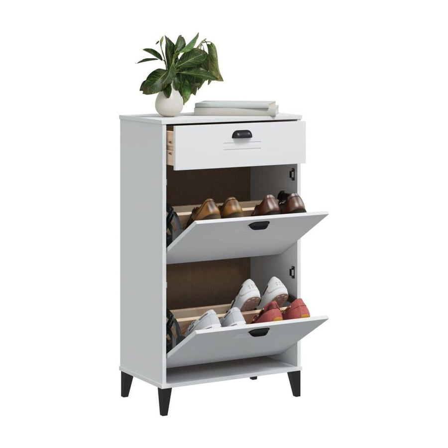 Shoe Cabinet "VIKEN" White Engineered Wood