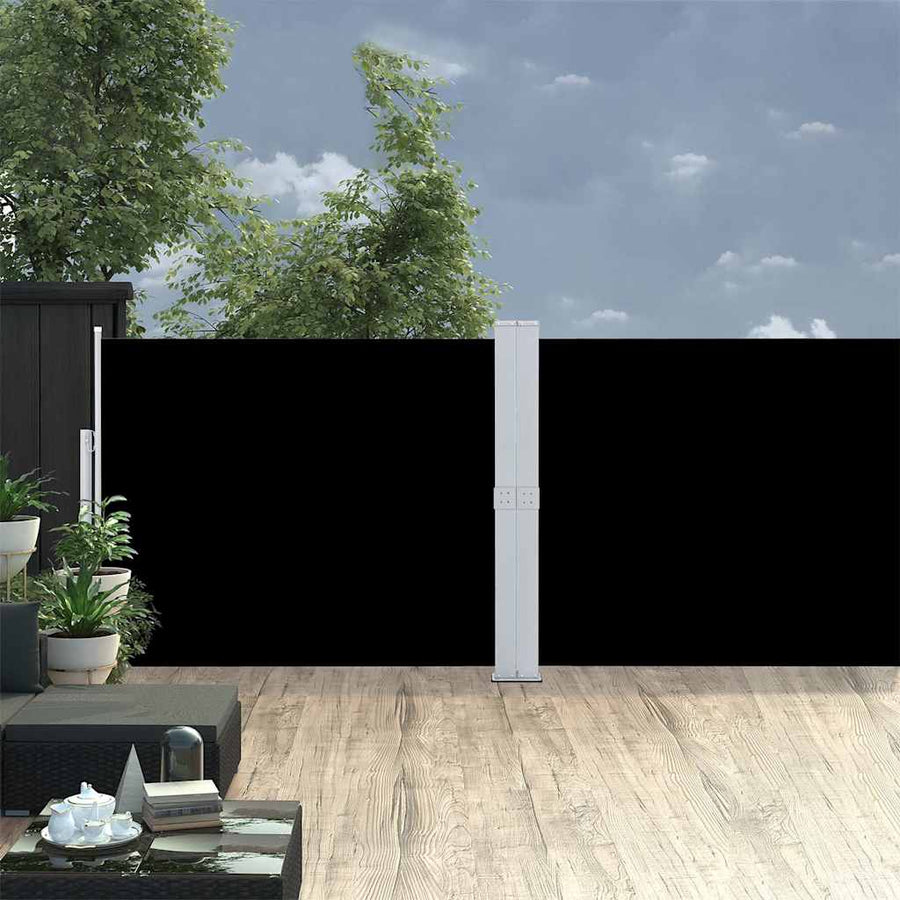 Patio Retractable Side Awning Black