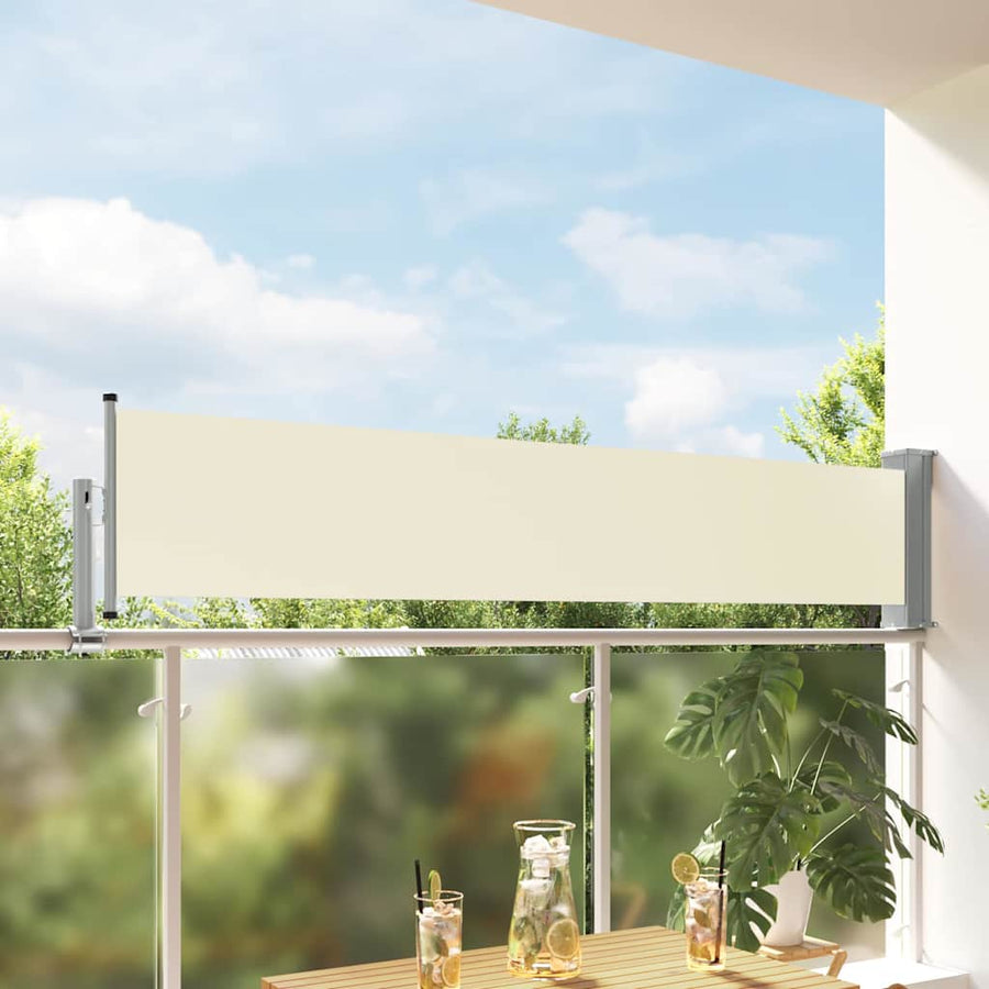 Patio Retractable Side Awning Cream