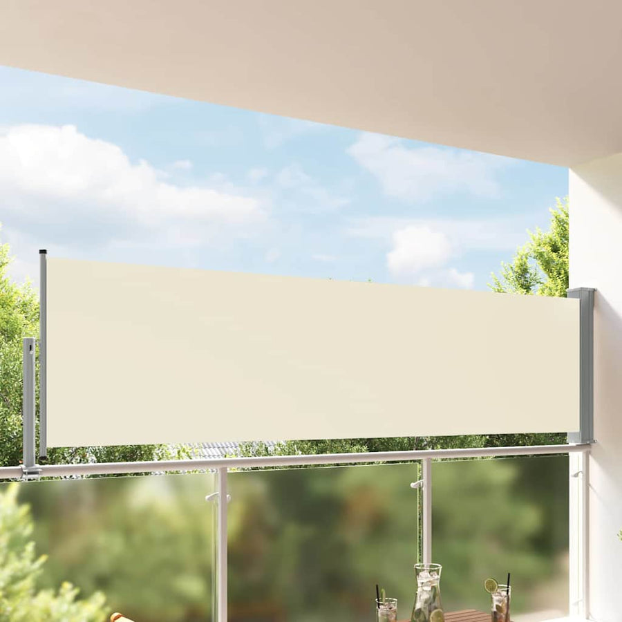 Patio Retractable Side Awning Cream