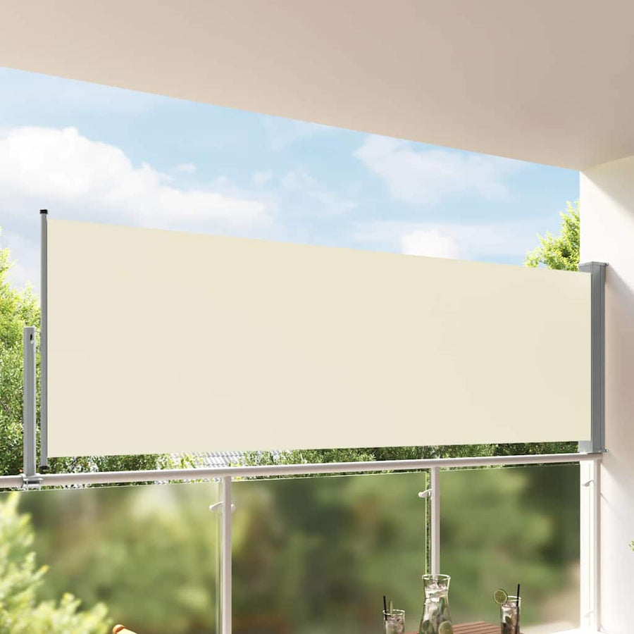 Patio Retractable Side Awning Cream