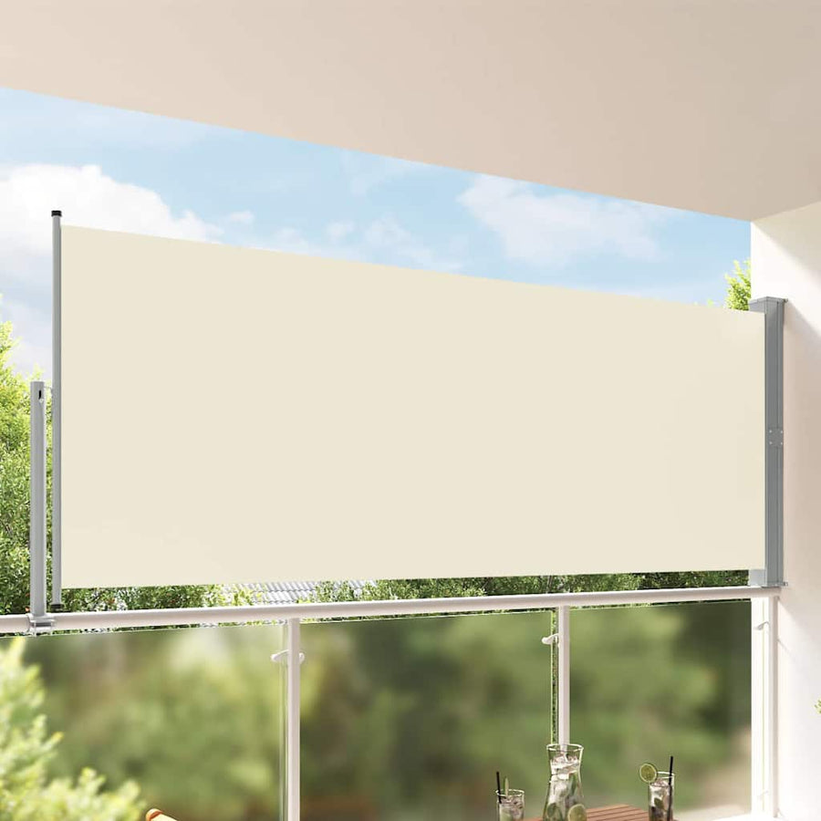 Patio Retractable Side Awning Cream