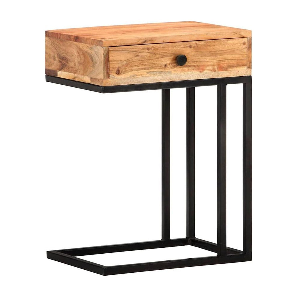 U-Shaped Side Table Solid Acacia Wood