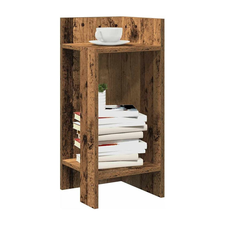 Side Tables 2 pcs with Shelf Old Wood