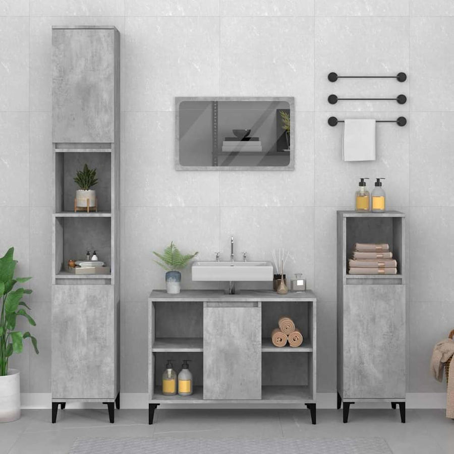 Sink Cabinet Concrete Grey Engineered Wood