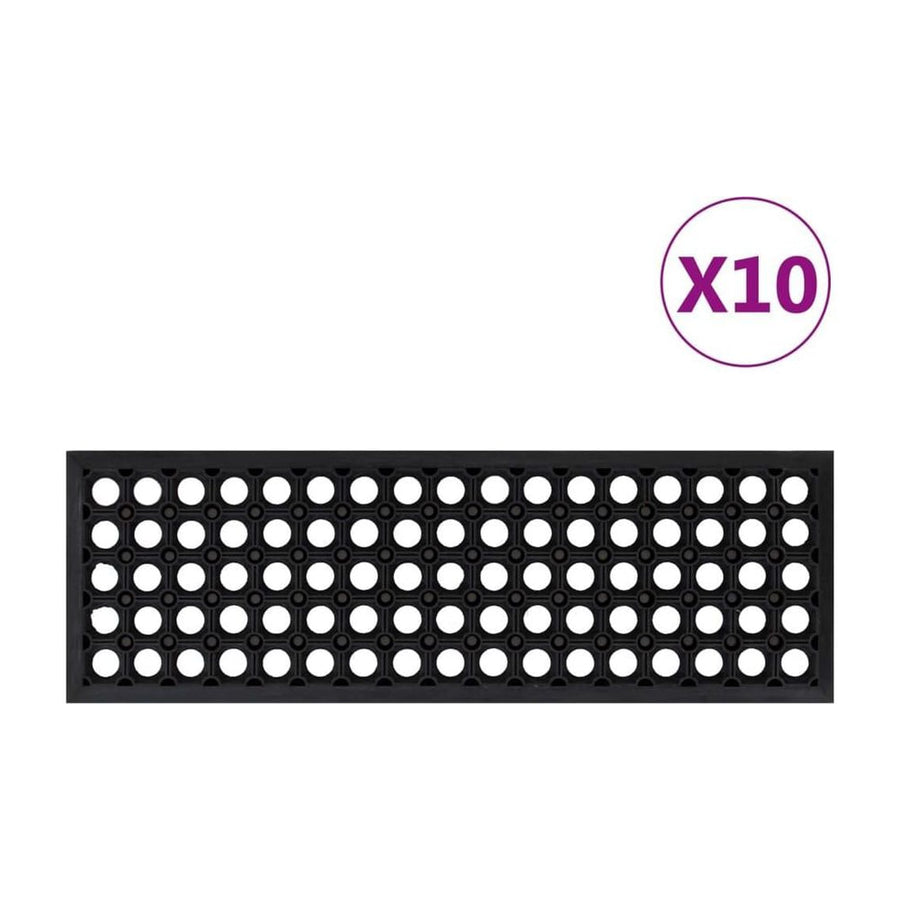 vidaXL Stair Treads 10 pcs Rubber shown with a circular icon indicating the quantity included