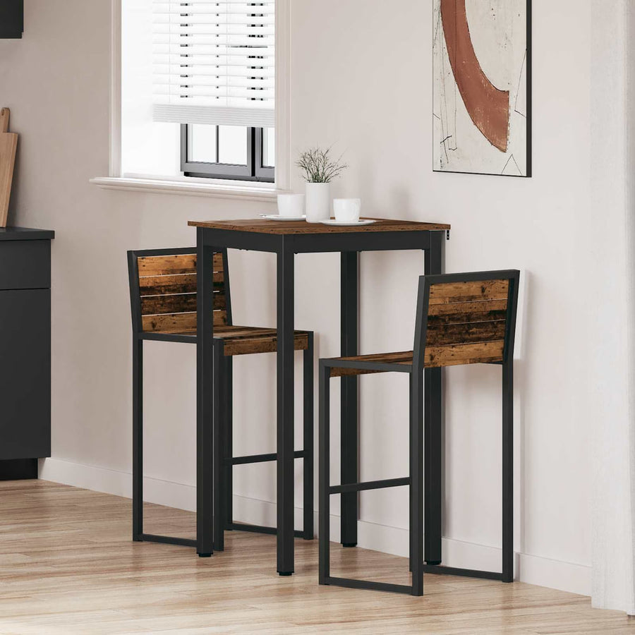 Standing Bar Table Engineered Wood Square