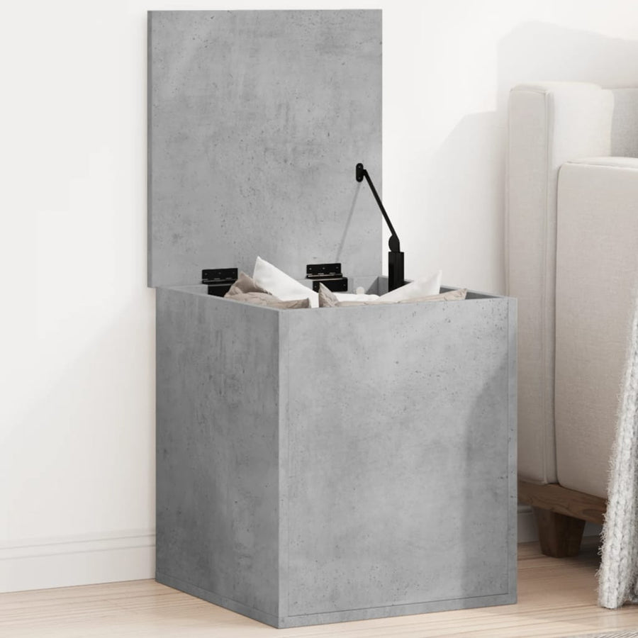 Storage Box Concrete Grey Engineered Wood
