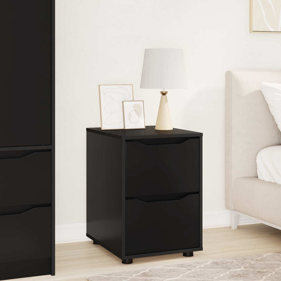 Storage Cabinet Engineered Wood Black