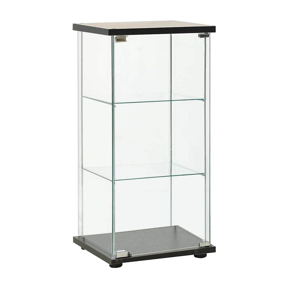 Storage Cabinet Tempered Glass Black