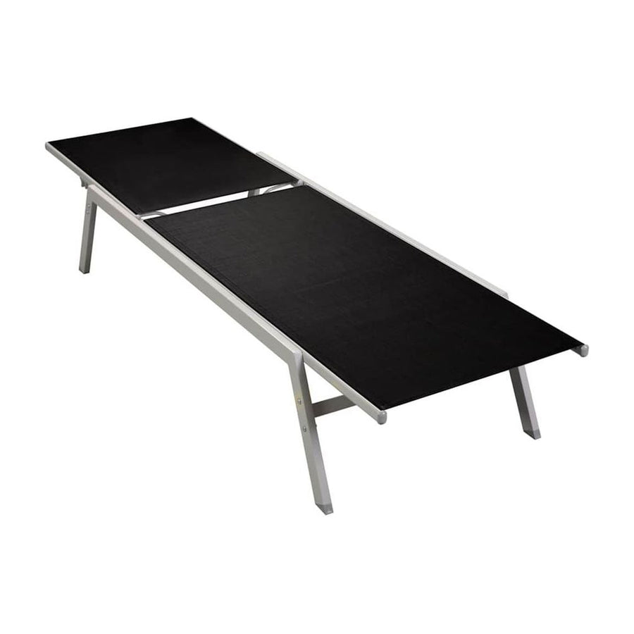 Sun Lounger Steel and Textilene Black