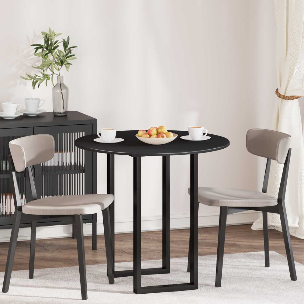 Table Top Round Engineered Wood Black