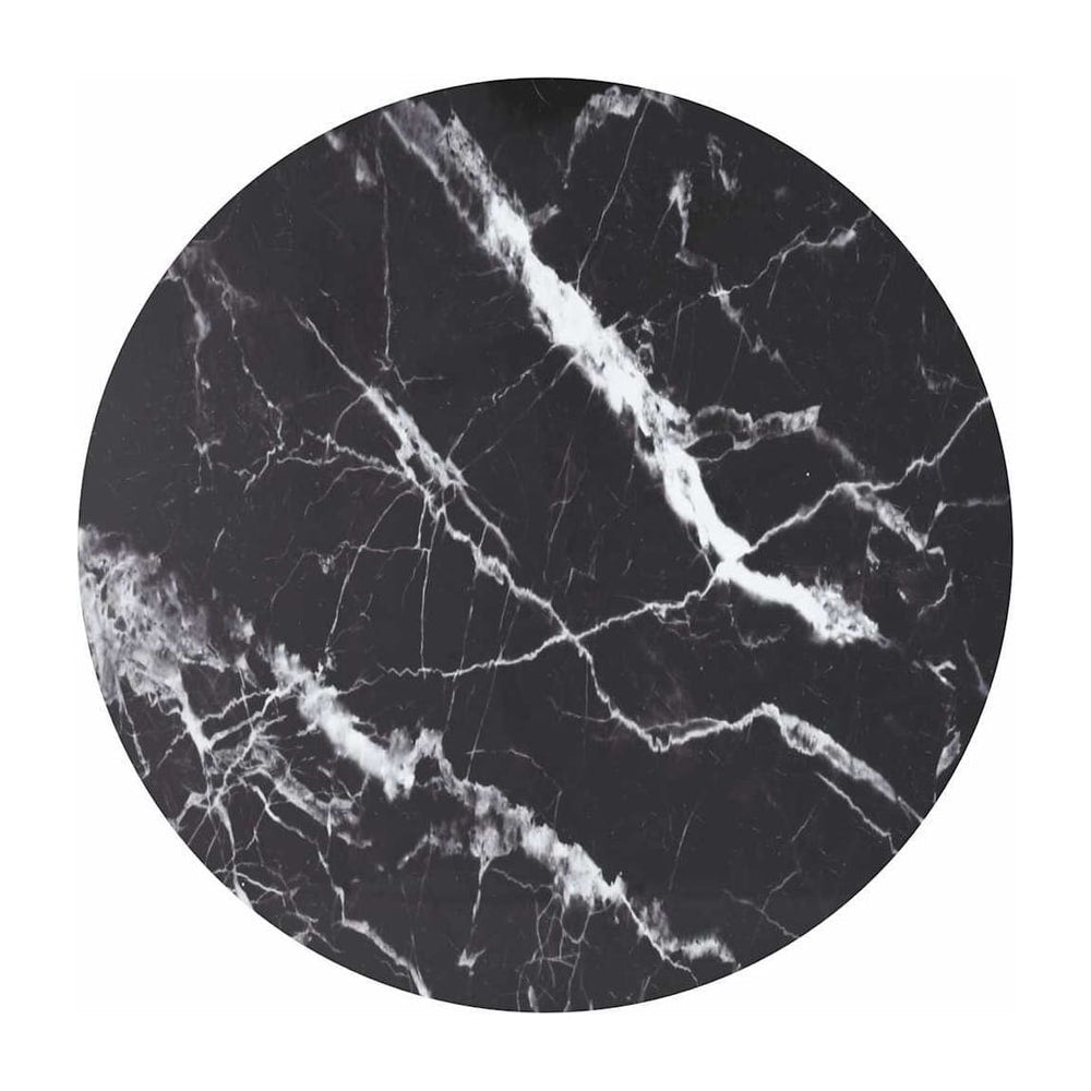 Table Top Black Tempered Glass with Marble Design