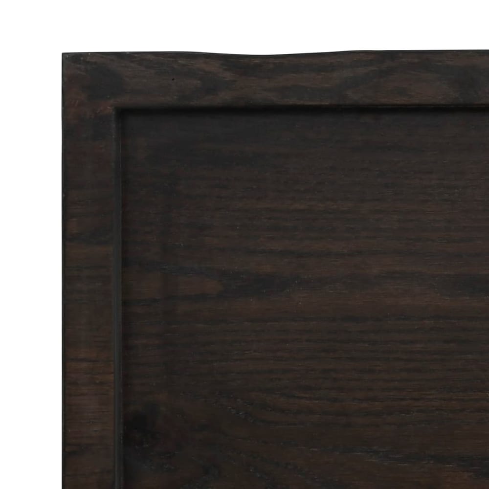 Table Top Dark Brown Treated Solid Wood Oak, image 6