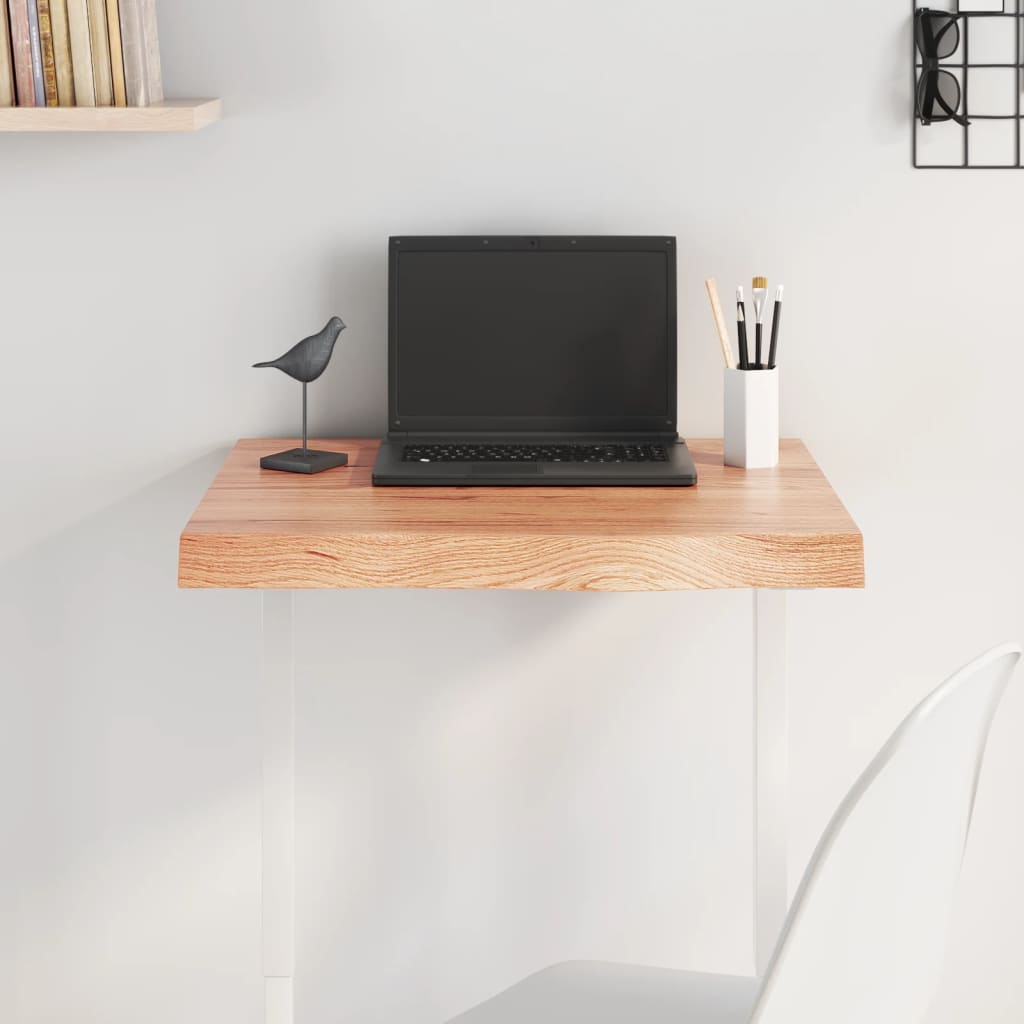 Table Top Light Brown Treated Solid Wood Oak