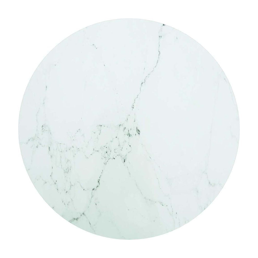 Table Top White Tempered Glass with Marble Design