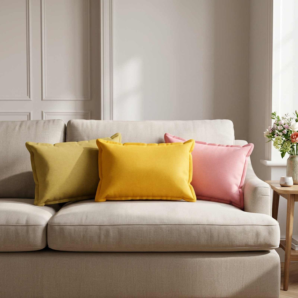 Throw Pillow HOUTEN Faux Linen