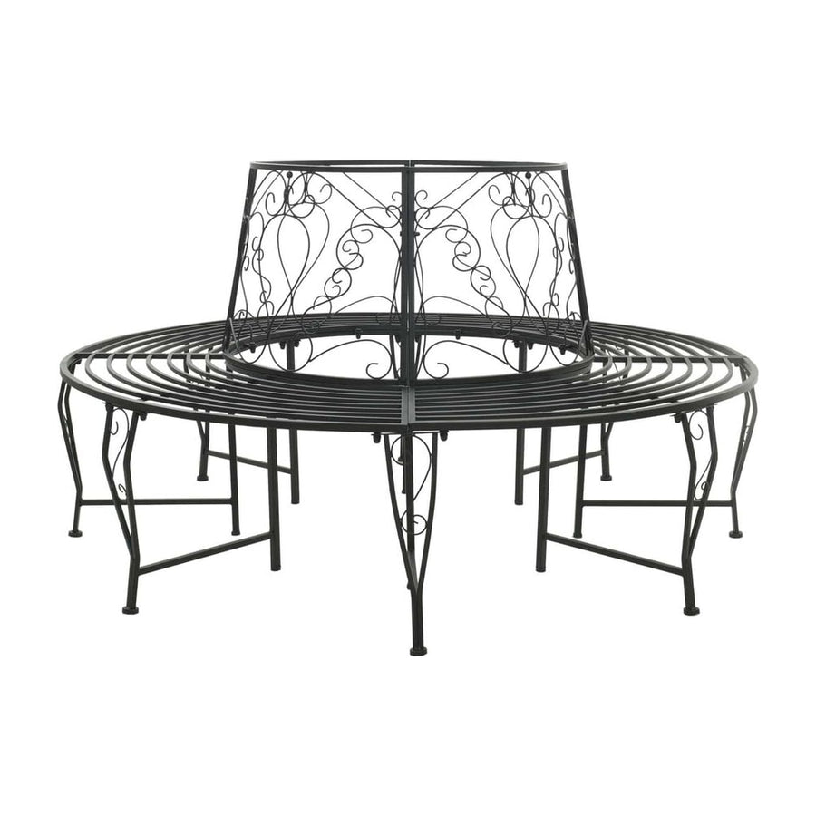 Tree Bench 8 -Seater Steel Black Round