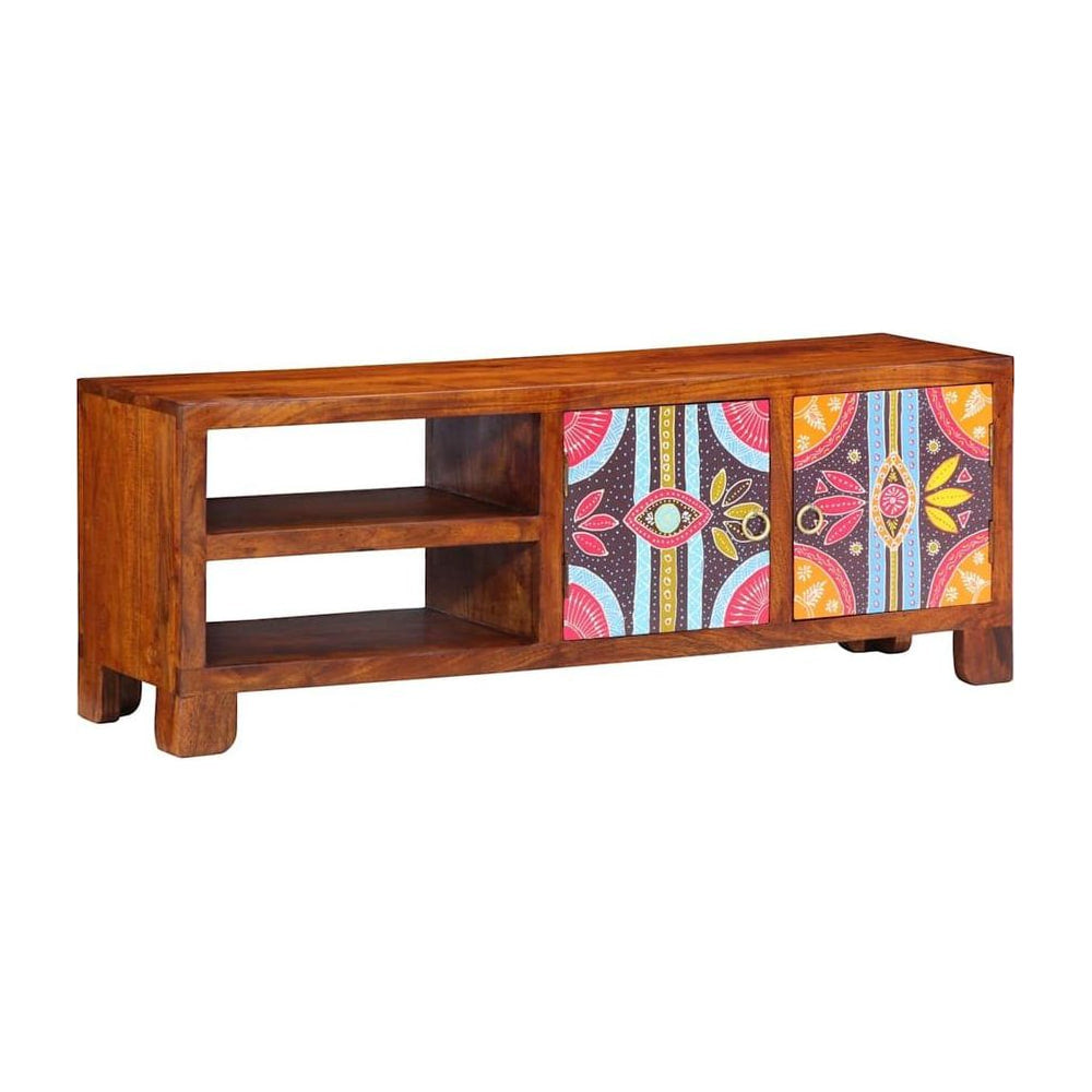 TV Cabinet Multicolour 110x30x40 Solid Wood Acacia
