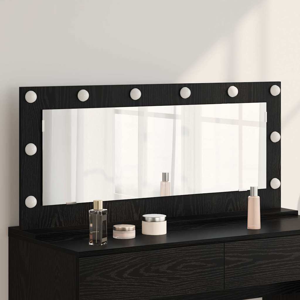 Vanity Mirror Black Oak Rectangular
