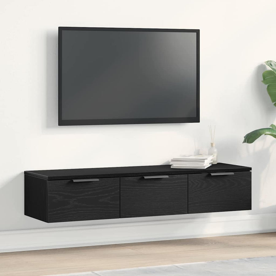 Wall Cabinet Black Oak Engineered Wood