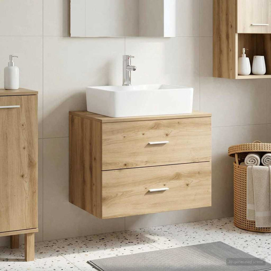 Wall-Mounted Bathroom Cabinet Artisan Oak