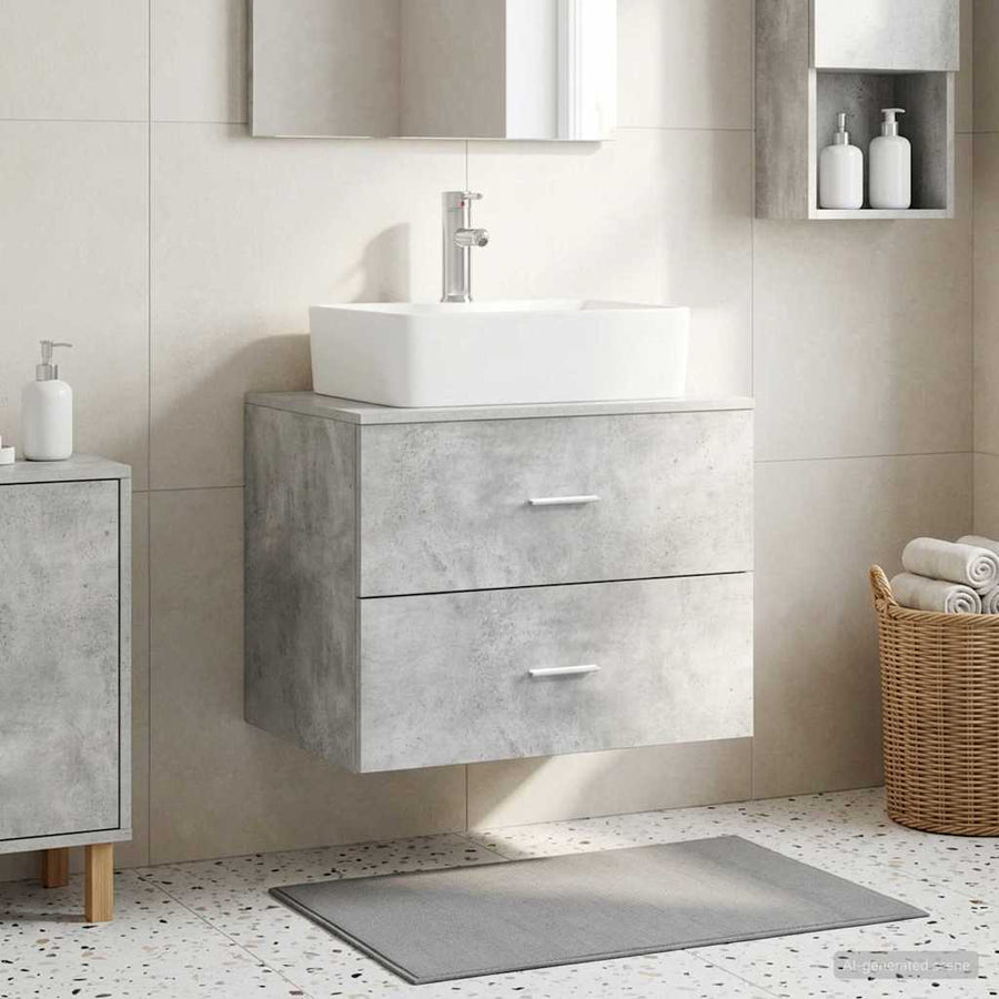 Wall-Mounted Bathroom Cabinet Concrete Grey