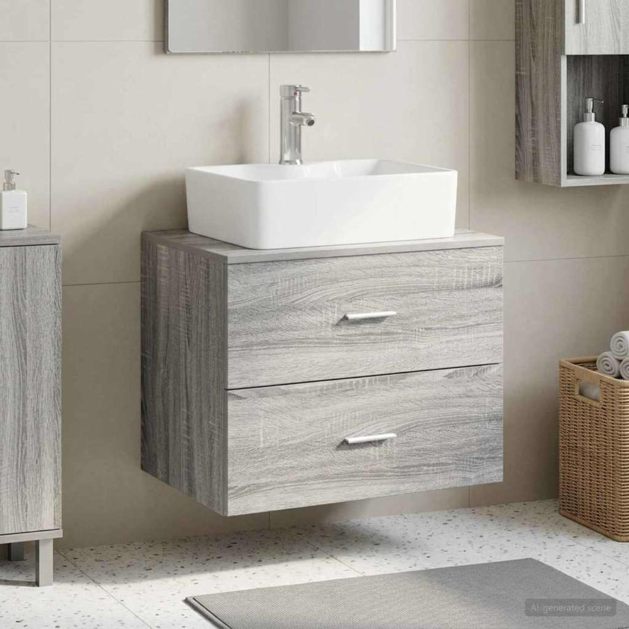 Wall-Mounted Bathroom Cabinet Grey Sonoma