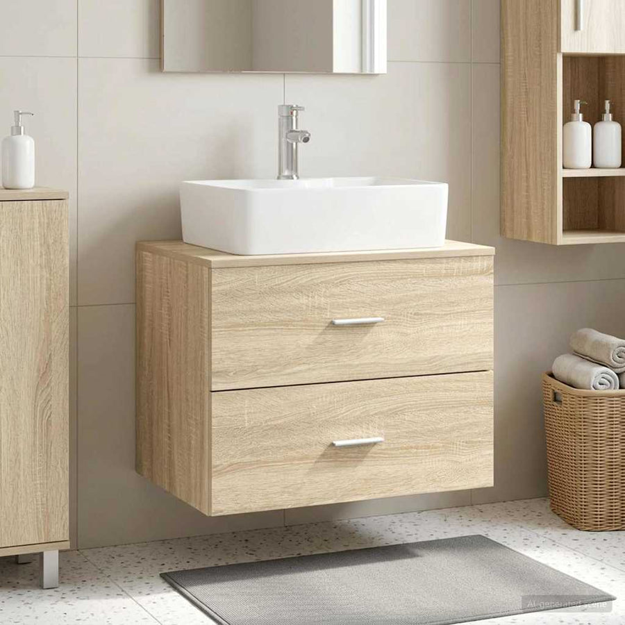 Wall-Mounted Bathroom Cabinet Sonoma Oak