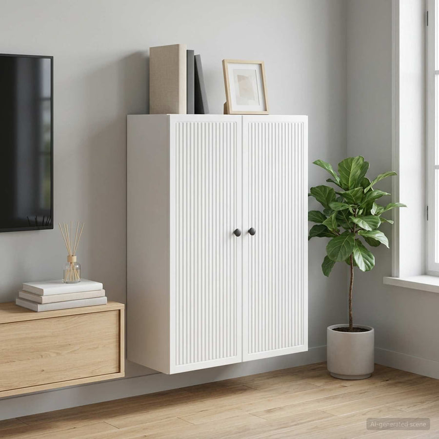 Wall-Mounted Cabinet White Engineered Wood