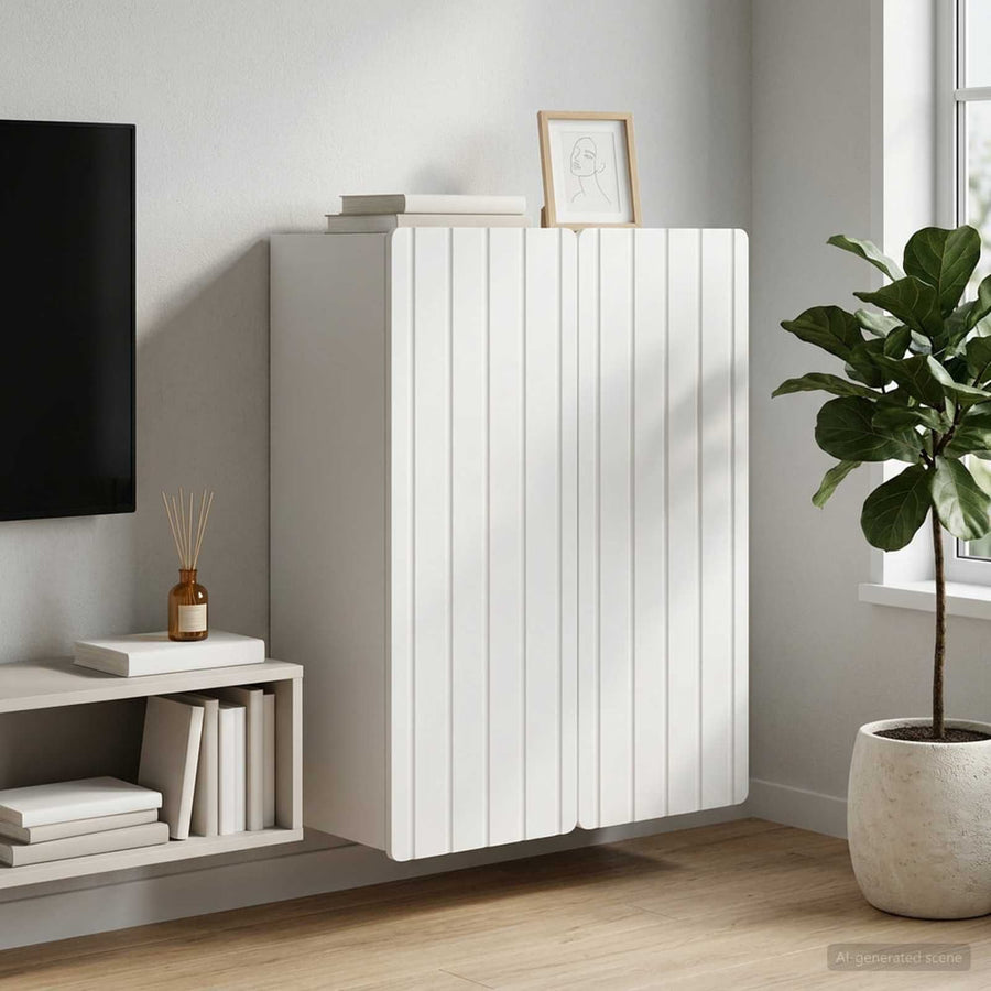 Wall-Mounted Cabinet White Engineered Wood