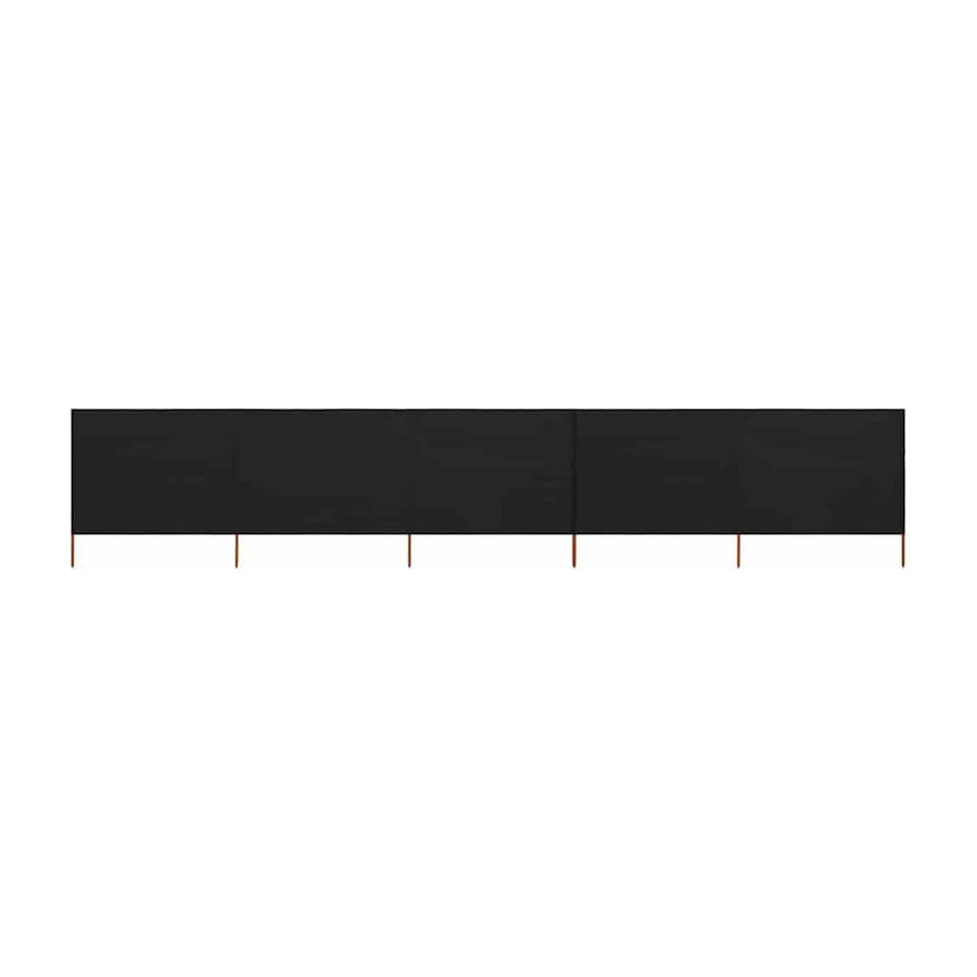 5-panel Wind Screen Black