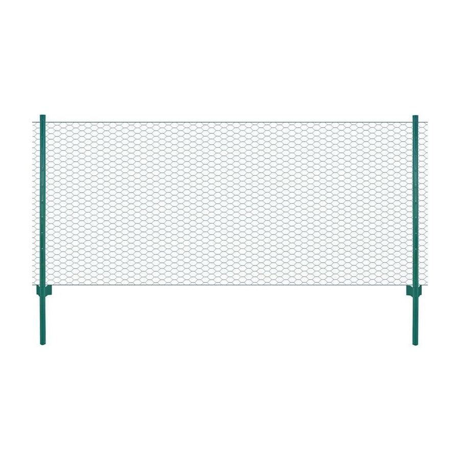 Wire Mesh Fence with Posts Steel Green