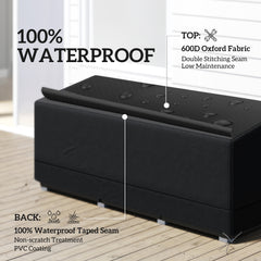 Outsunny Rectangular Patio Garden Furniture Cover Waterproof for 3 Seater Sofa Bistro Set, UV Resistant Protection 600D Oxford Fabric Rattan Lounge Clean Cover, 190 x 72 x 76cm, Black