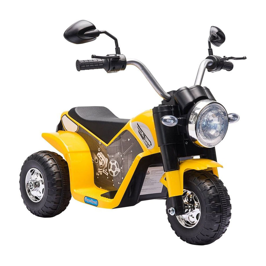 HOMCOM 6V Kids Electric Motorbike 3 Wheels Ride On Toy in Yellow