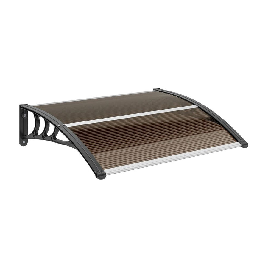 Outsunny Front Door Canopy Outdoor Awning Aluminium Rigid Plastic Polycarbonate Rain Shelter UV Water Rain Resistant 100 x