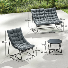 Outsunny Four-Piece Curved Seat Garden Sofa Set - Grey/Black