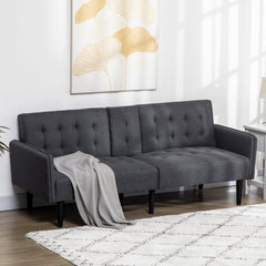HOMCOM Three-Seater Sofa Bed, with Cupholders - Grey - product image 2