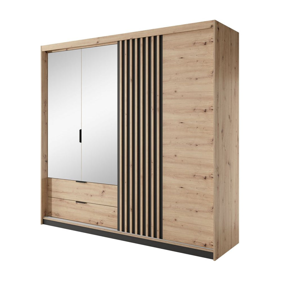 Wardrobe TALLY Oak Artisan / Grey