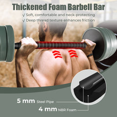 4-in-1 Weight Set with Dumbbells and Barbells for Home Gym Fitness Exercises-Black