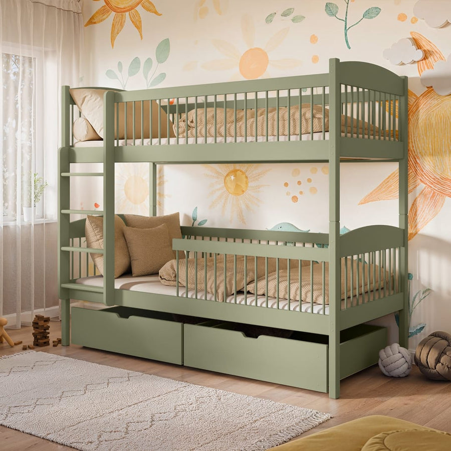 Wooden Bunk Bed Luna With Storage